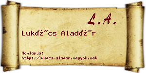 Lukács Aladár névjegykártya